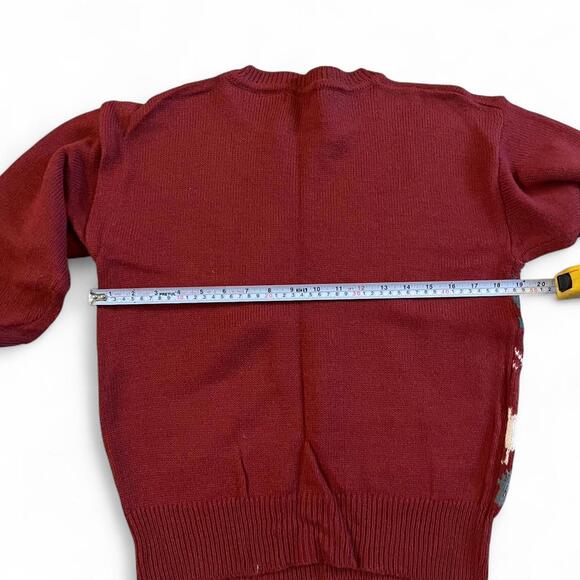 Red and blue goose patterned sweater #knitwear #vintage - Picture 3 of 5